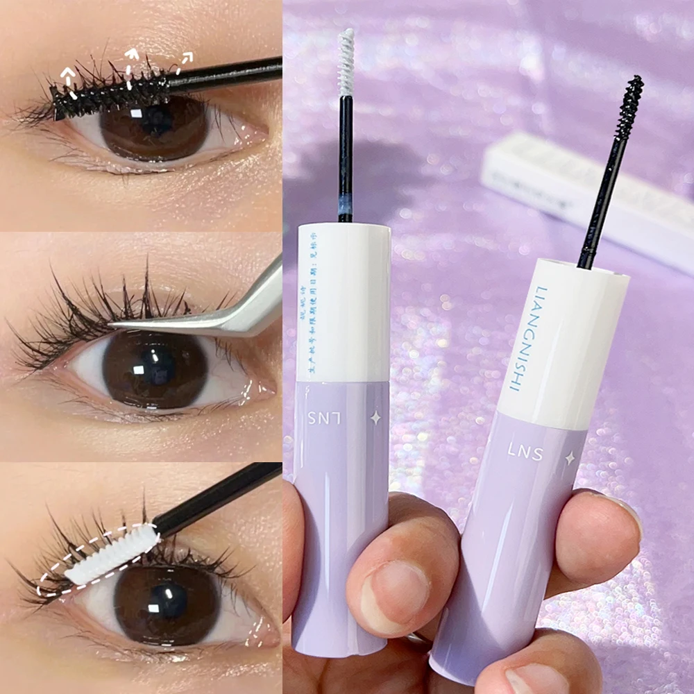 2 In 1 Zwarte Cluster Wimperlijm Blijvende Hechtafdichting Mascara Heldere Coating Regenjas Sterk Vast Waterdichte Sneldrogende Make-Up