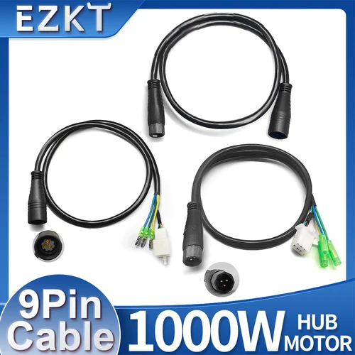 Cable de conversión de Cable de extensión de Motor de cubo Ebike Julet de 9 pines y 60cm para accesorios de bicicleta eléctrica