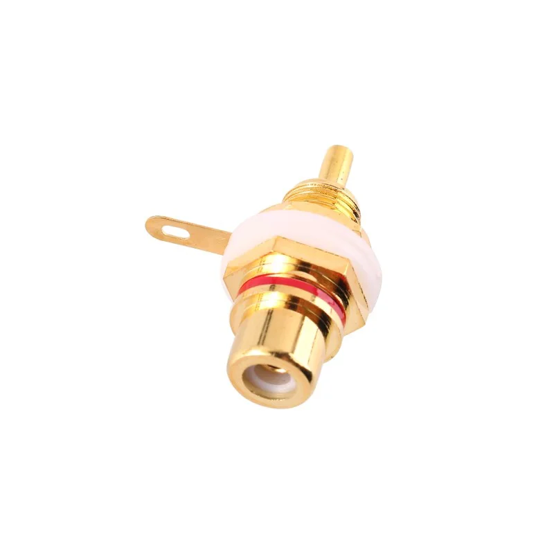 4PCS RCA Socket Female Lotus Connector Chassis Panel Mount Gold Plated Adapter Audio Jack