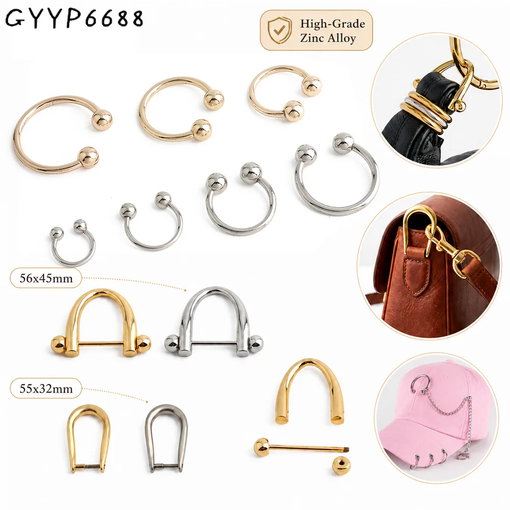 10/30/60PCS Detachable D-Buckle Metal Opening D Ring For Shoulder Bag Belt Strap Swimwear Decor Hat Horseshoe Hook Accessories