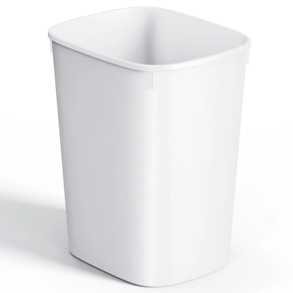 

Slim 2.6 Gallon Mini Trash Can for Bathroom, Office & Dorm - White Plastic Waste Basket