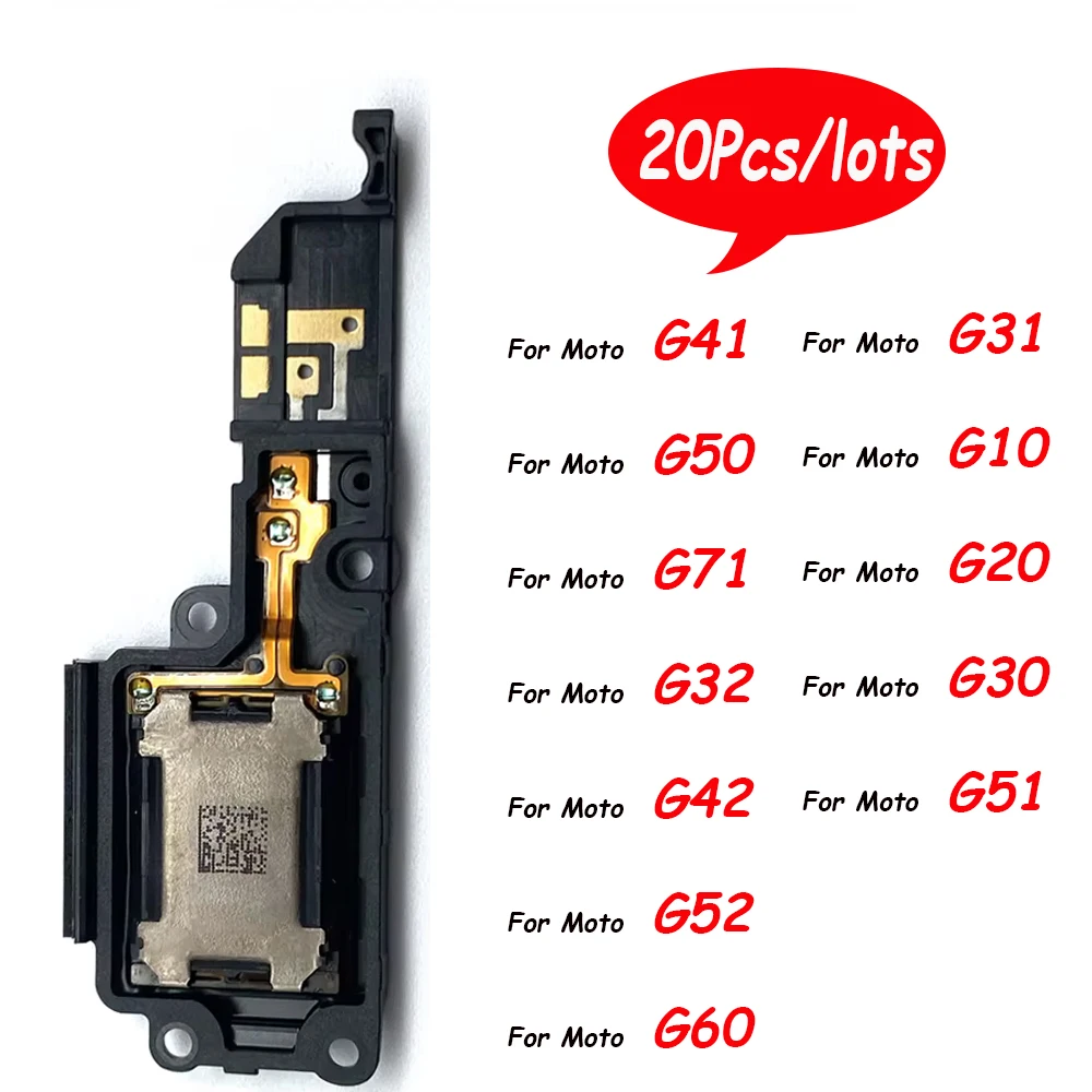 

20Pcs，Loud Speaker For Moto G10 G20 G30 G31 G41 G50 G51 G71 G42 G52 Phone New Bottom Loudspeaker Buzzer Ringer Flex Cable Parts