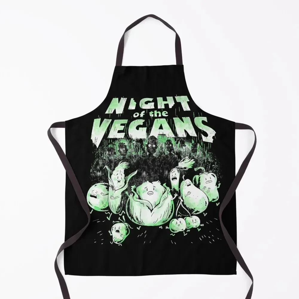 Night of the Vegans Apron Household Items Kitchen women's work Kitchens Men with pockets Apron