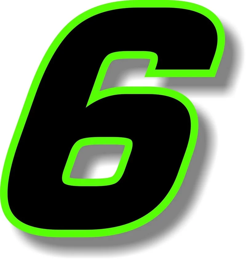 10/15 cm Classic Car Stickers Decal Graphic Black Number with Green Border Number Sticker Motorcycle K67