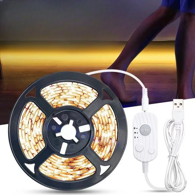 

Human body sensor light with smart bed bottom cabinet night light strip