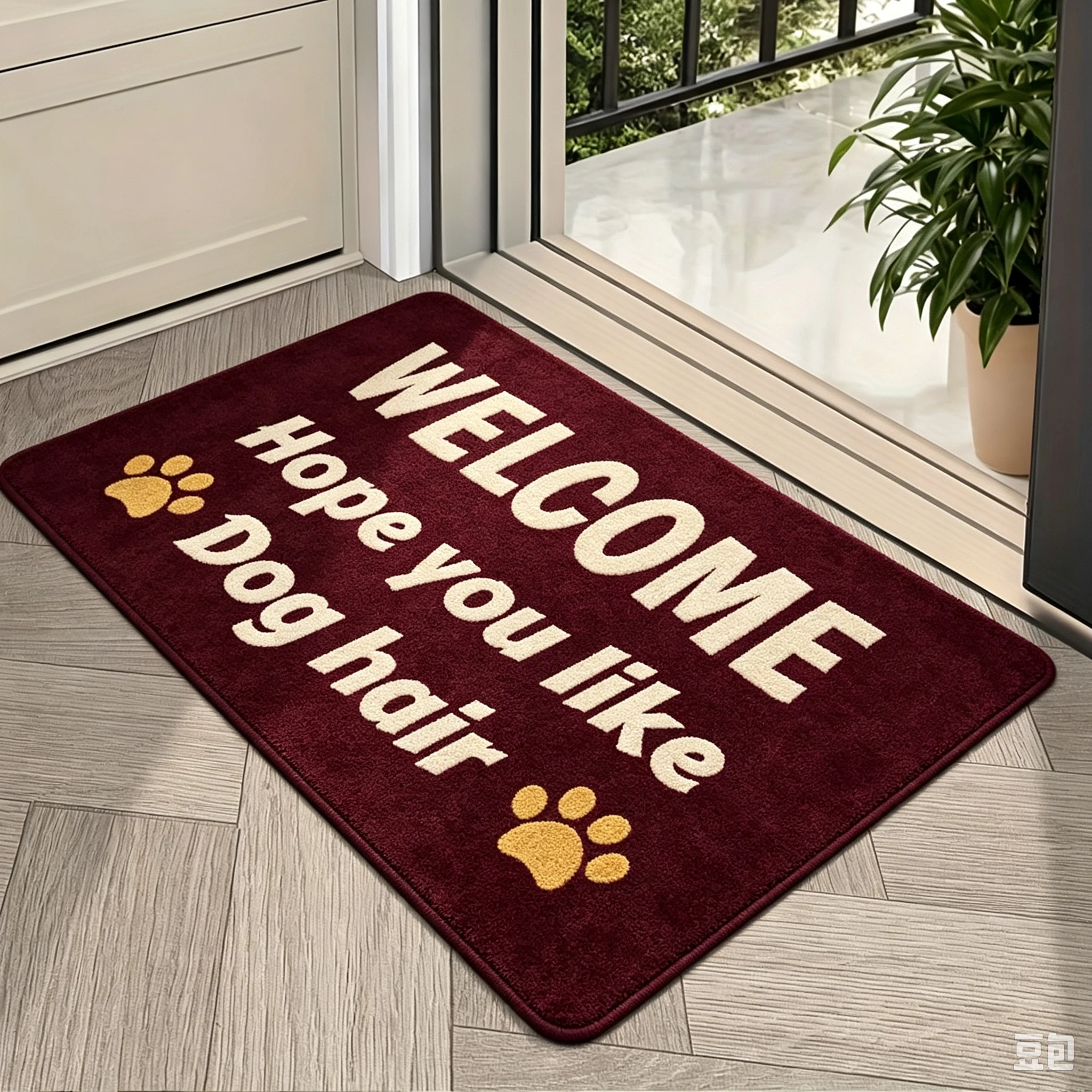 Cute Dog Paw Welcome Doormat Entryway Floor Mat Home Decor Funny Slogan Letter Pattern Stylish Front Porch Indoor Entrance Pet