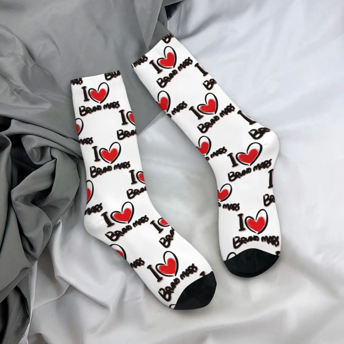 Divertente Crazy compression LOVE Sock for Men Hip Hop Vintage Bruno Mars Happy Quality Pattern stampato Boys Crew Sock regalo Casual