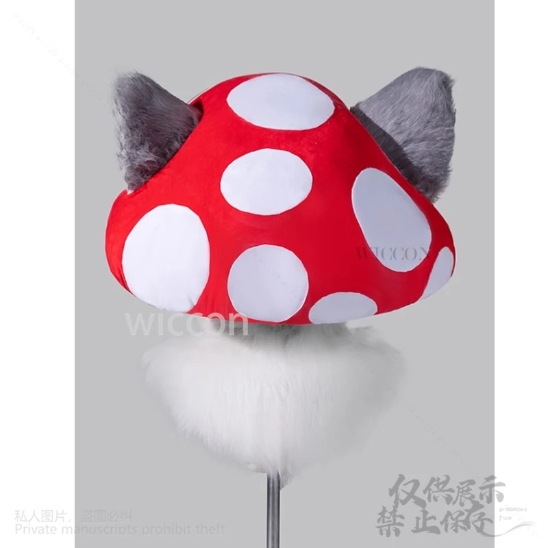 Kawaii الحيوان فروي Furrsuit تأثيري أغطية الرأس زي Cutecore لطيف الأحمر الفطر قبعة خرافة نمط أنيمي القط الكلب مخصصة