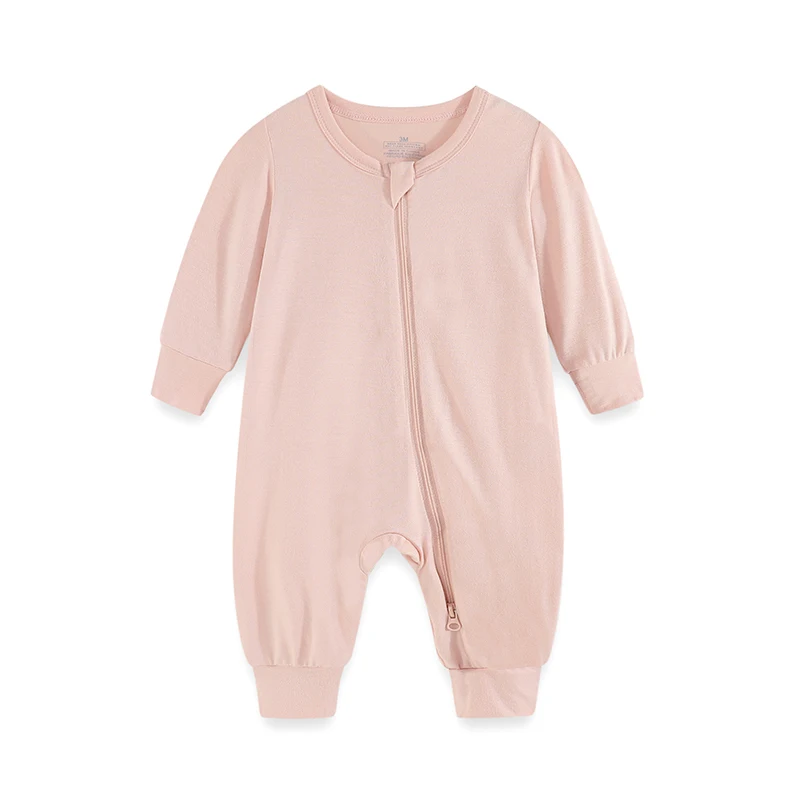 Kiddiezoom Four Seasons 1Pcs Unisex Long Sleeve Zipper Baby Boy Girl Romeprs Soft Comfort Infants Jumpsuit Rayon Newborn Clothes