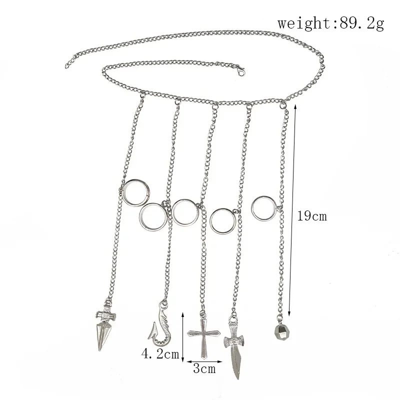 Anime Hunter x Hunter Kurapika Chain Rings Women Men Cosplay 1:1 Metal Pendant Clothing Accessories Jewelry Props