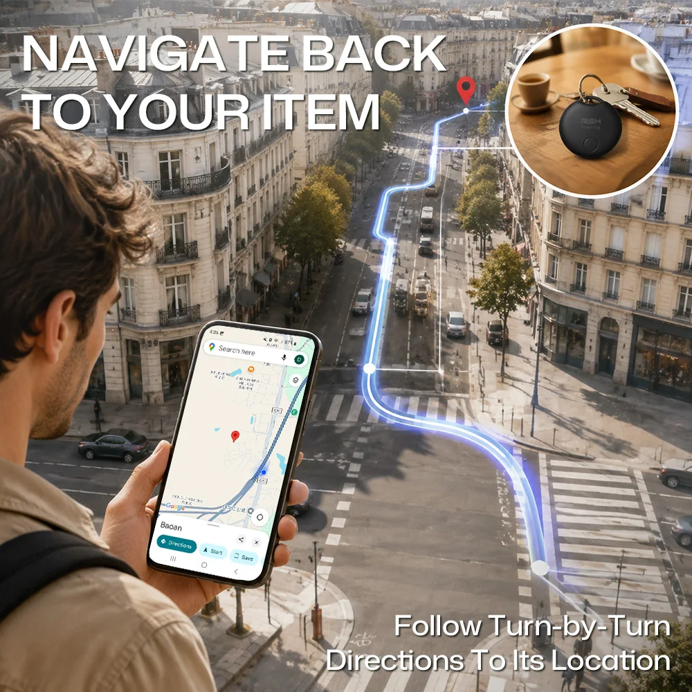 Bluetooth Smart Tag Item Locator Anti‑Lost Finder Compatible with Google Find Hub Mini Tracker for Car Key Wallet Suitcase Bag view 5