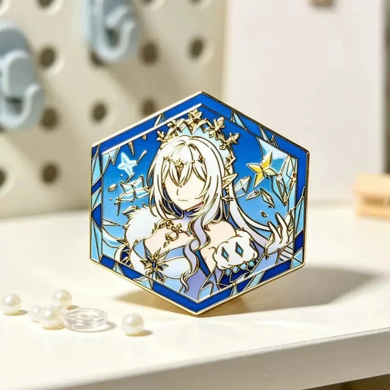 Genshin Anastasya Feodorovna Snezhnaya Pins Anime Game Klee Alice Moon Maiden Halloween Accessories Home Decor Xmas Brooches