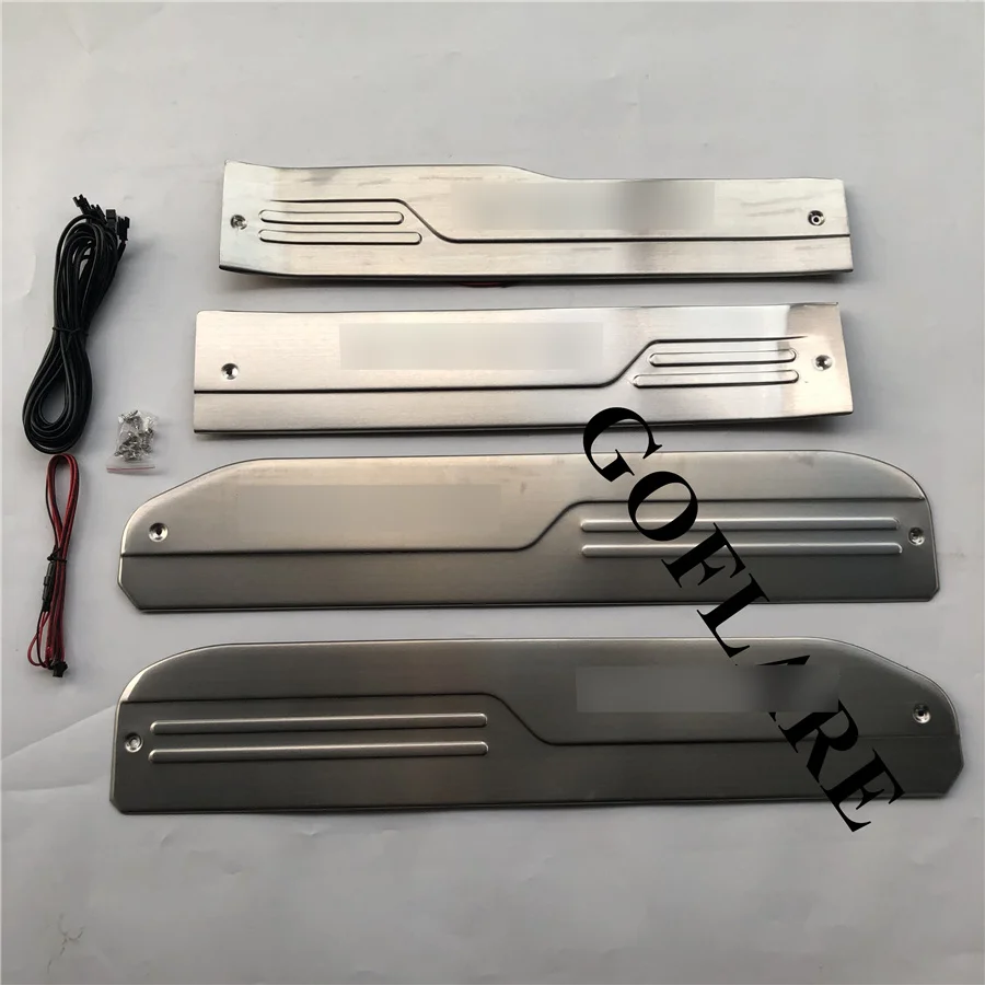 For Toyota NOAH VOXY 70 Led Door Sill Scuff Plate Sill Welcome Pedal Entry Guard Cover threshold stainless Car Accessories