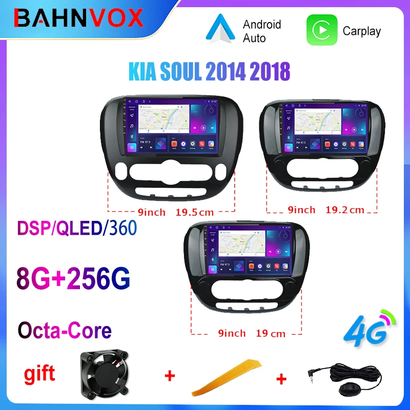 Bahnvox 9“ QLED Display for KIA SOUL 2014 2018 Android Car Radio GPS Navigation Multimedia Video Player Stereo Tape Recorder