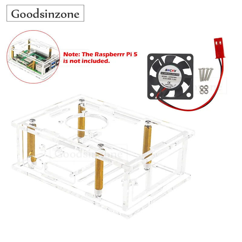 Newest Raspberry Pi 5 Case with Fan Kit, Pi5 Cooling Fan Case Shell Protective Box 2023 Newest Set for Raspberry Pi 5