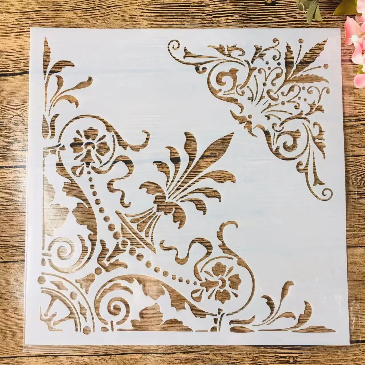 30*30cm Mandala Vintage pałacowa ramka DIY nakładania warstw szablony malowanie ścian księga gości kolorowanie tłoczenie Album dekoracyjny szablon