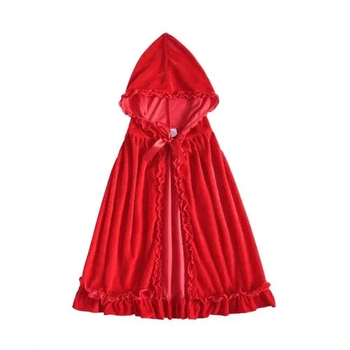 

Red Short Coat Christmas Little Red Riding Hood Costume Cosplay Role-playing Holiday Party Wear Polyester Material