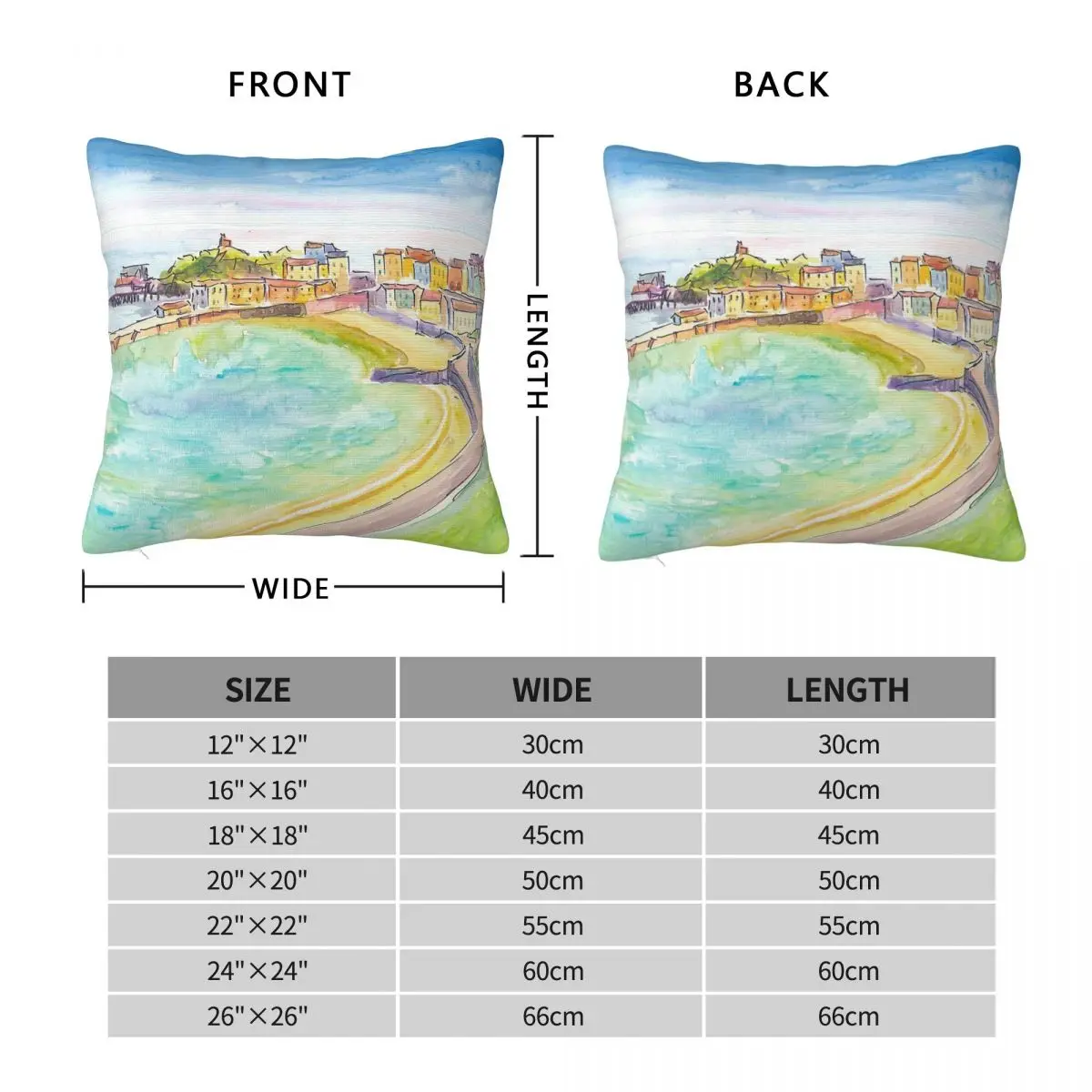 Tenby Harbour Pembrokeshire Coast Square Pillowcase Polyester Linen Velvet Pattern Zip Decorative Throw Pillow Room Case 18