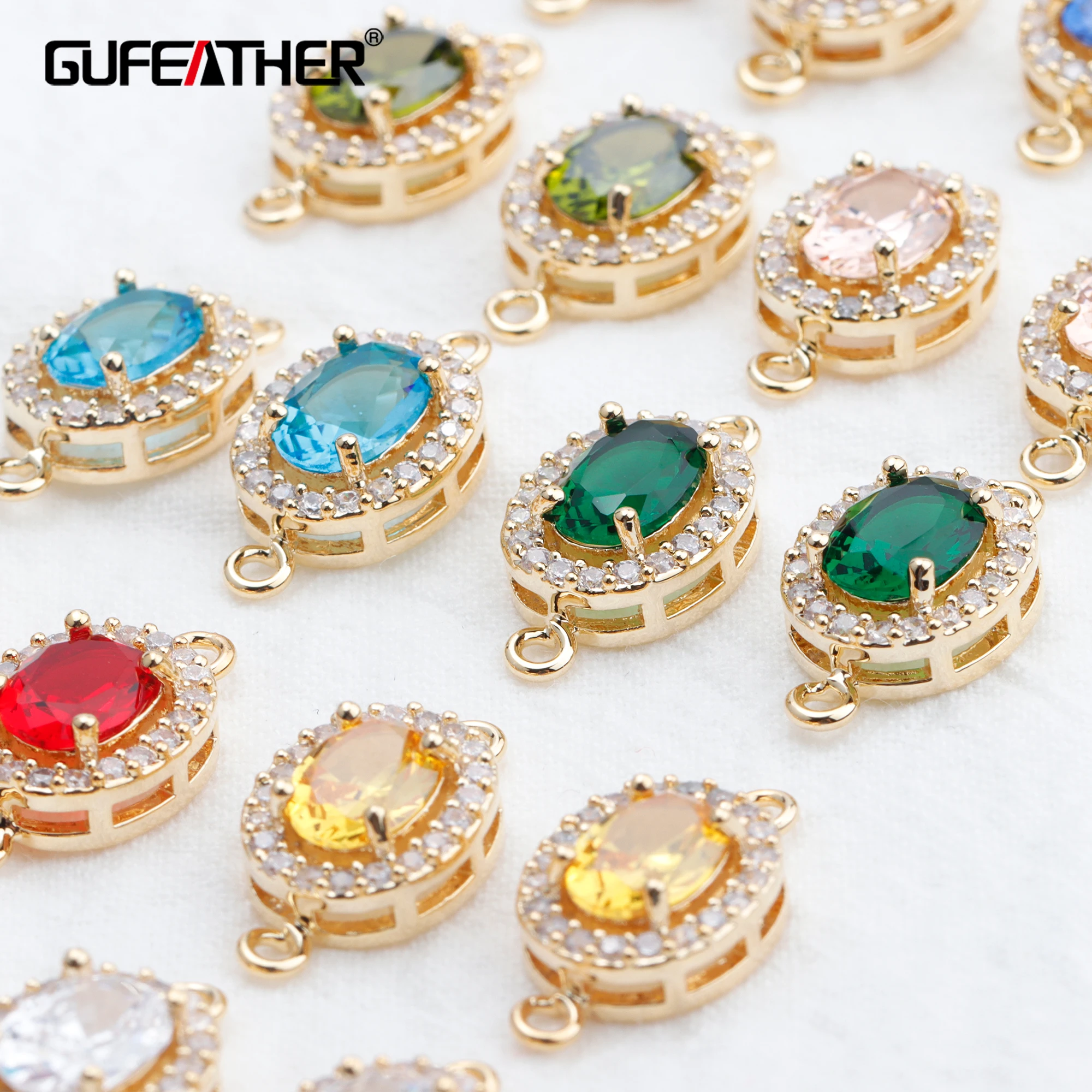 

GUFEATHER M768,jewelry accessories,pass REACH,nickel free,18k gold plated,zircon pendants,jewelry making,diy earrings,10pcs/lot