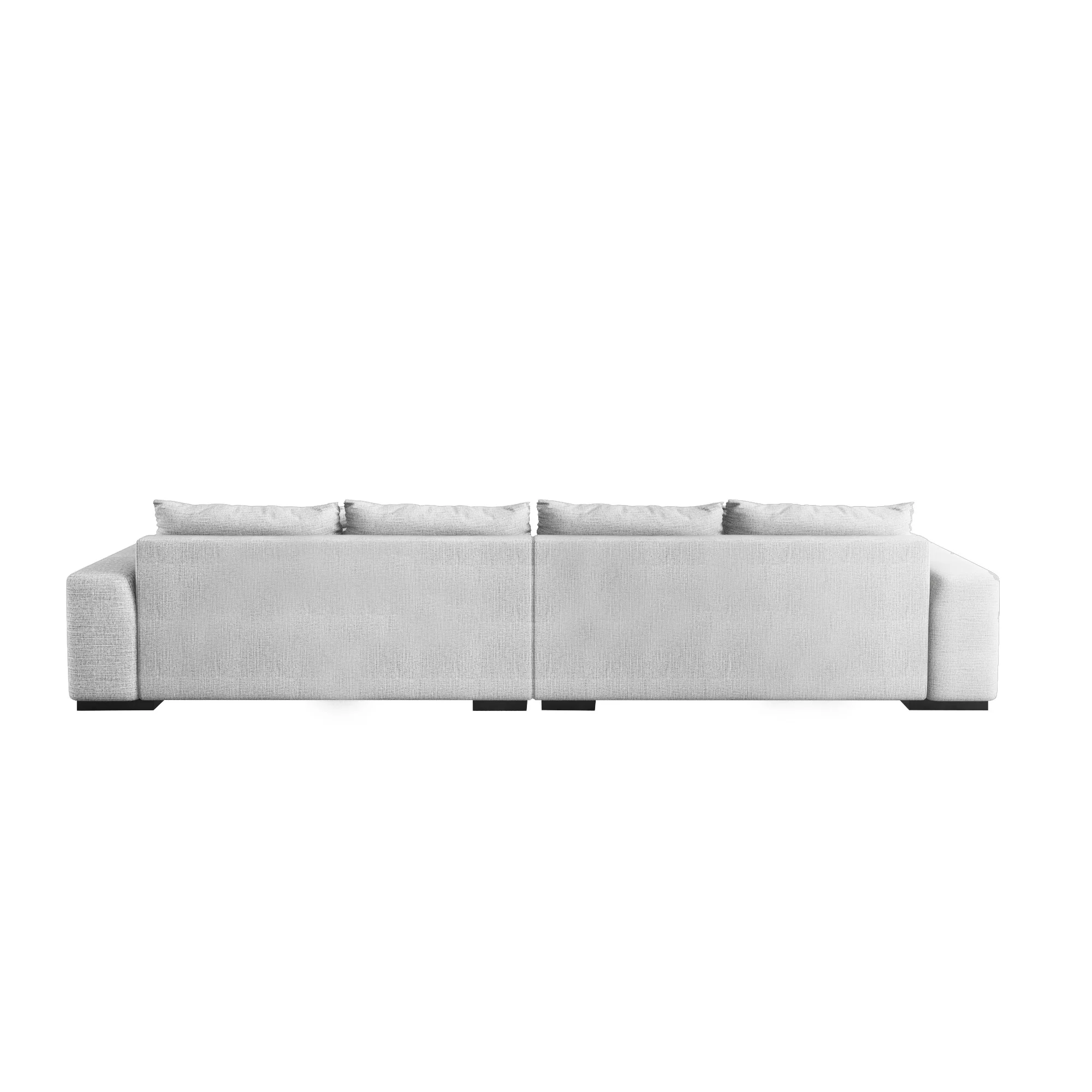 149'' L-Shaped Gray Modular Linen Sectional Sofa Chaise with Ottoman for Living Room Reversible Seating Component Couches Sofas