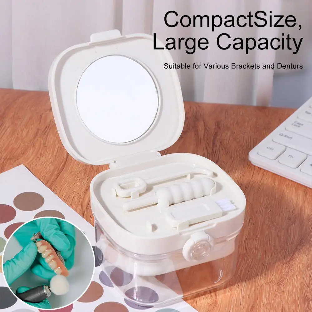 

Transparent Double Layer Braces Storage Box Portable Universal Orthodontic Retainer Case Simple Lightweight
