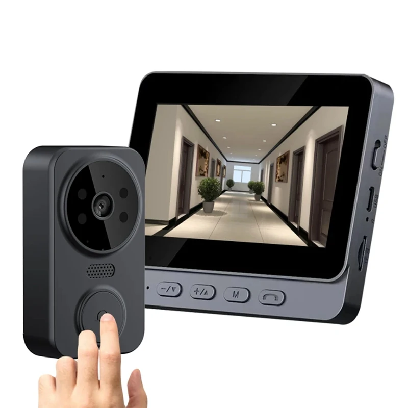 جرس باب لاسلكي مع رؤية ليلية ، جرس باب ، أشعة تحت الحمراء ، G ، شاشة IPS ، اتصال داخلي بالفيديو ، كاميرا باب ، اتصال داخلي ذو اتجاهين ، سهل الاستخدام