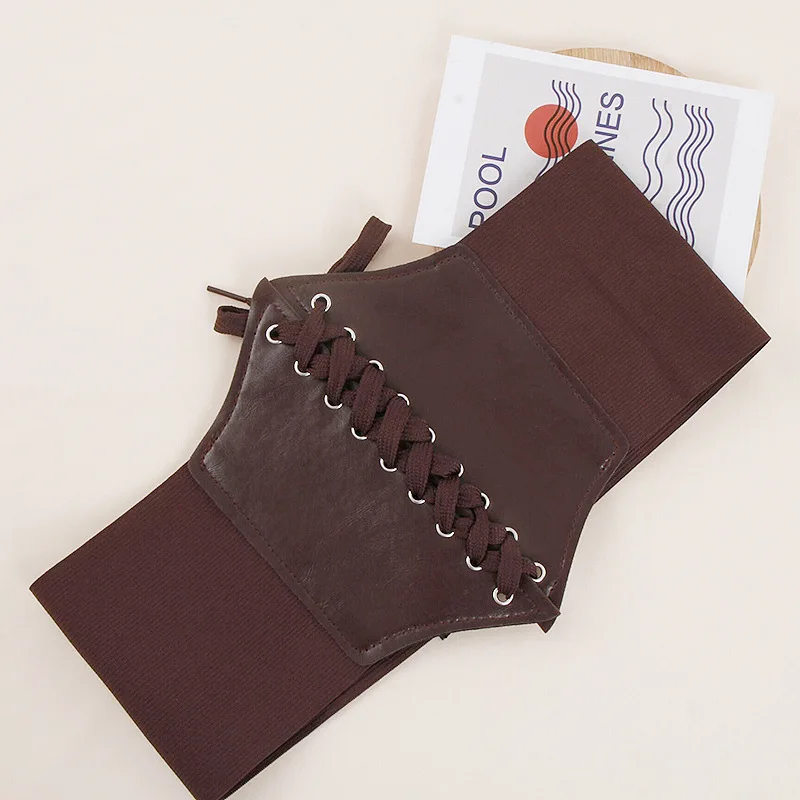 جديد مشد الشرير الأسود حزام عريض بولي Leather الجلود التخسيس أحزمة الجسم للنساء مرونة عالية حزام خصر الإناث Cummerbunds #4