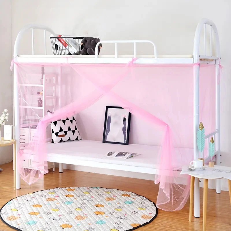Encrypted Mesh Bunk Beds Mosquito Net With String Simple Student Dormitories Mosquito Net Folding Adult Bed Canopy 0.9-1.5M