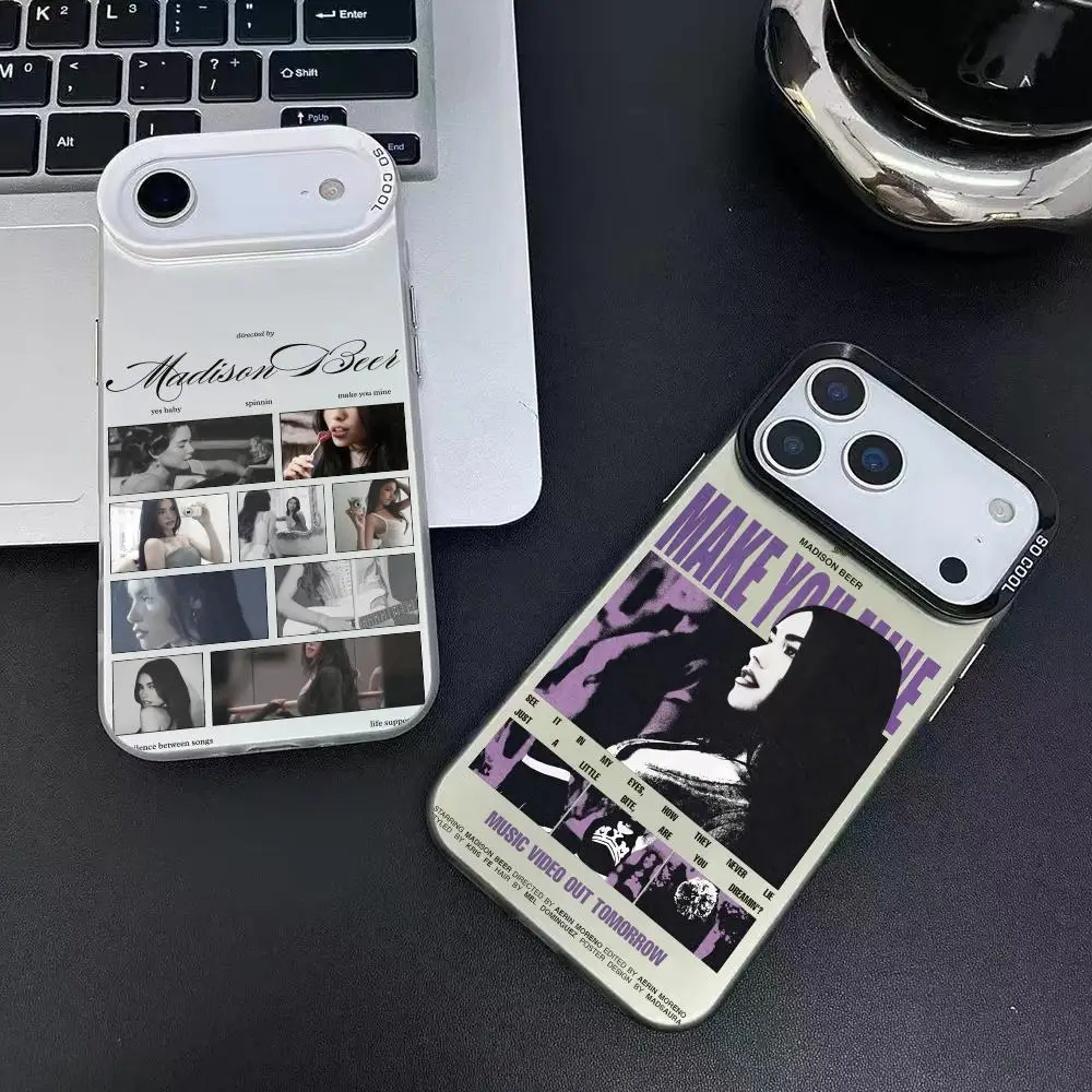 M-Madison BeerS Cantante Cassa Del Telefono Per iPhone 17 16 15 14 13 12 11 Pro Max Air Matte Laser Aurora Antiurto Funda