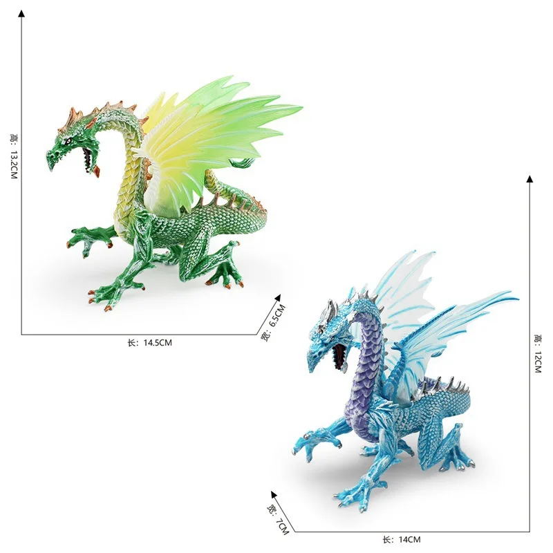 Figuras de dragón de animales mitológicos occidentales de simulación, modelo de dinosaurio mágico volador, adornos de figuras de acción de PVC, juguete de colección para niños