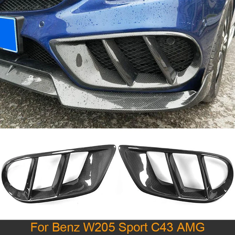 

Car Front Bumper Air Vent Outlet Cover Trim Grill For Mercedes Benz C Class W205 Sport C43 AMG 2015 - 2019 Carbon Fiber / ABS