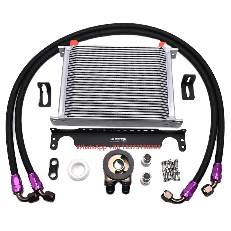 

SK CUSTOM British Style Universal AN10 Oil Cooler Kit 30 Row Aluminum Oil Cooling Radiator Kit