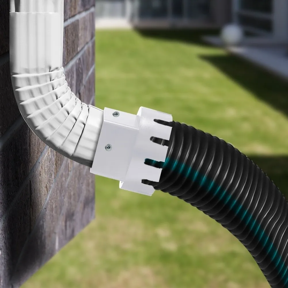 Plastic Downspout Outdoor Connector Easy Installment Round To Square Rain Gutter Adapter Join Drain Pipe