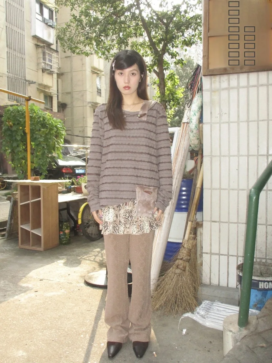 

Original Design Low Waist Elastic Leopard Print Patchwork Floor-Length Skirt Pants Autumn Wear Long Trousers Love And Peace