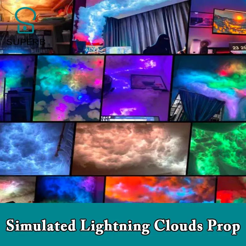 Superb escape room props simulated lightning clouds prop thunder Voice control sound control LED strip pub bard  atmosphere