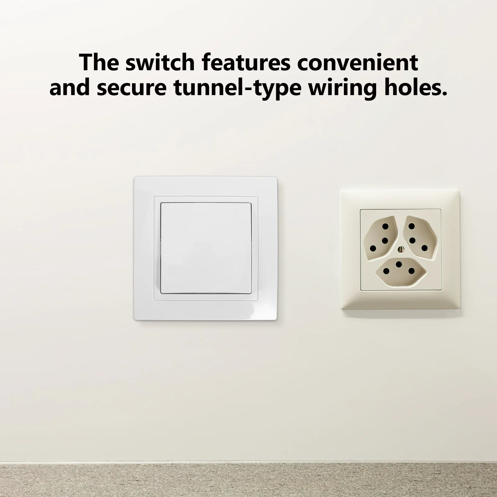 

2Pcs Single Way Switch Panel High Temperature Resistant Light Control Home Use Indoor Wall Mounted Control Switch Panel