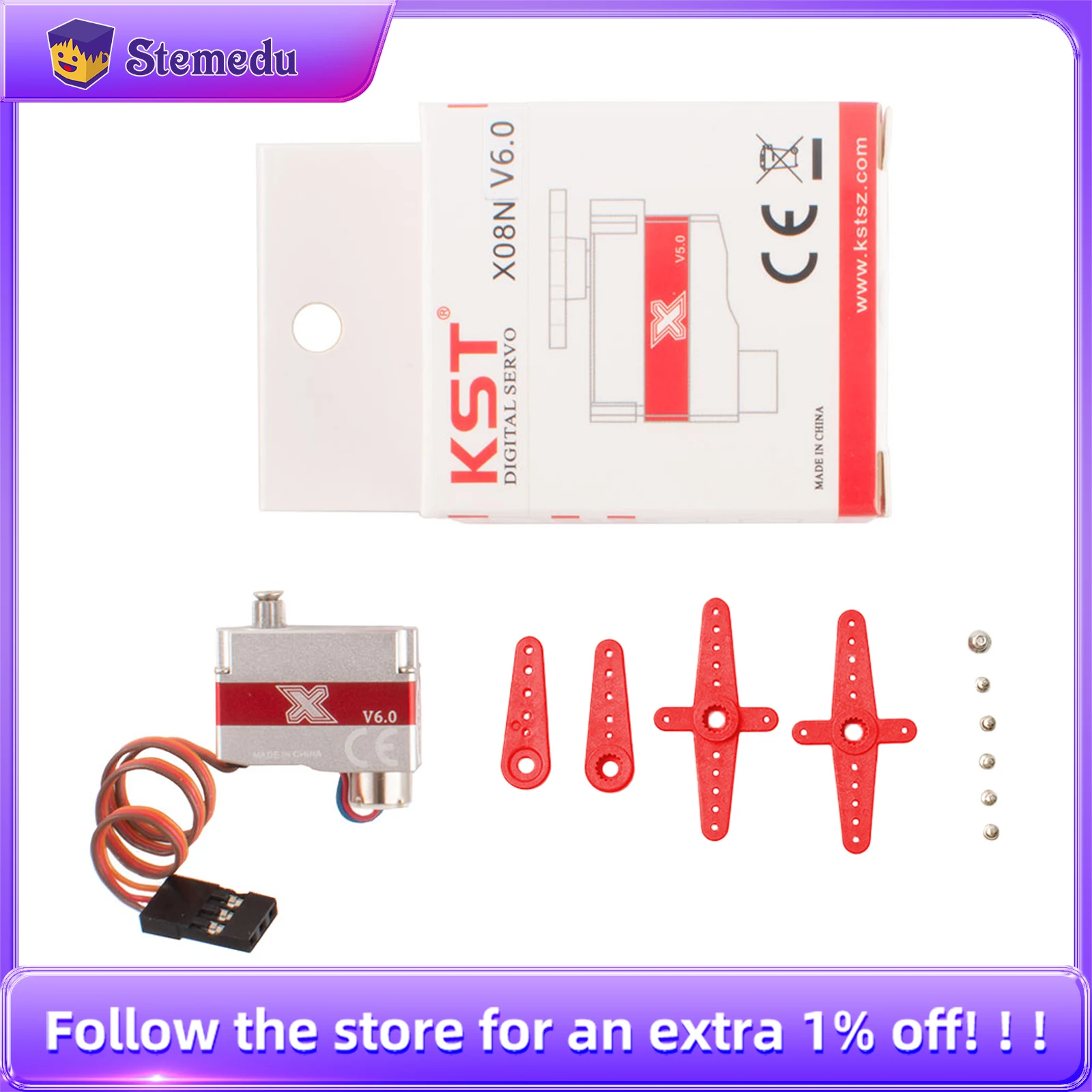 

KST X08N V6.0 0.09sec 2.8kg Metal Gear Digital Micro Glider Servo Motor for UAV Helicopter Airplane RC Models