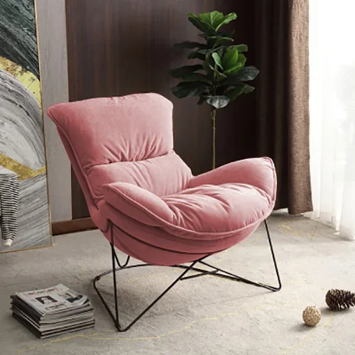 

l # Luxury armchair leather velvet seat armrest living room lounge chair upholstered office hotel leisure single sofa chair