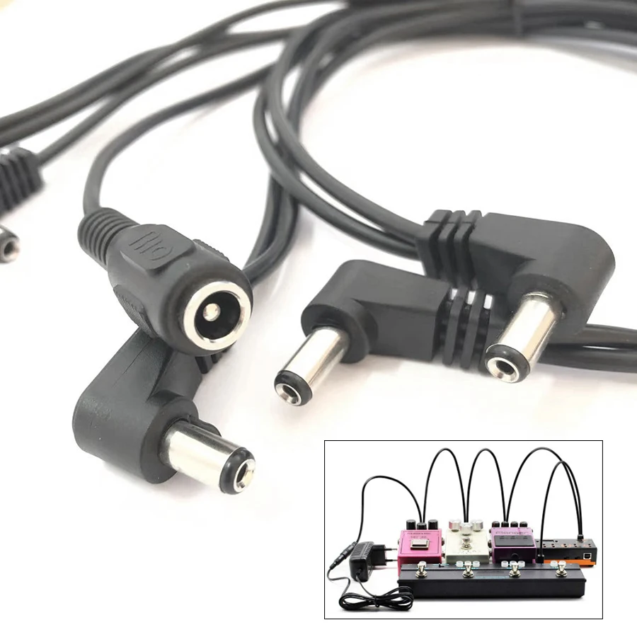 Daisy Chain 3/6/8 Ways Power Cord Supply Splitter Cable for Guitar Effects Pedal Accessories Topology Plug φ5.5mm*2.1mm