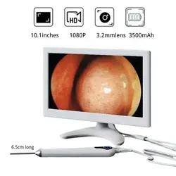 10.1 Inch 3.2mm Digital Otoscope 1080P HD Ear Scope ENT Endoscope Ear Cleaner Tools With 3500mAh Rechargeable Battery