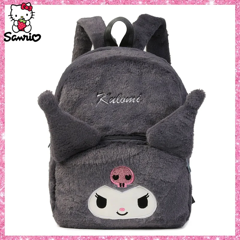 Plushie Sanrio Backpack Kuromi Bagpack Cinnamoroll Plush Bag My Melody Double Shoulder Bag Hello Kitty Storage Pouch Girl Gift