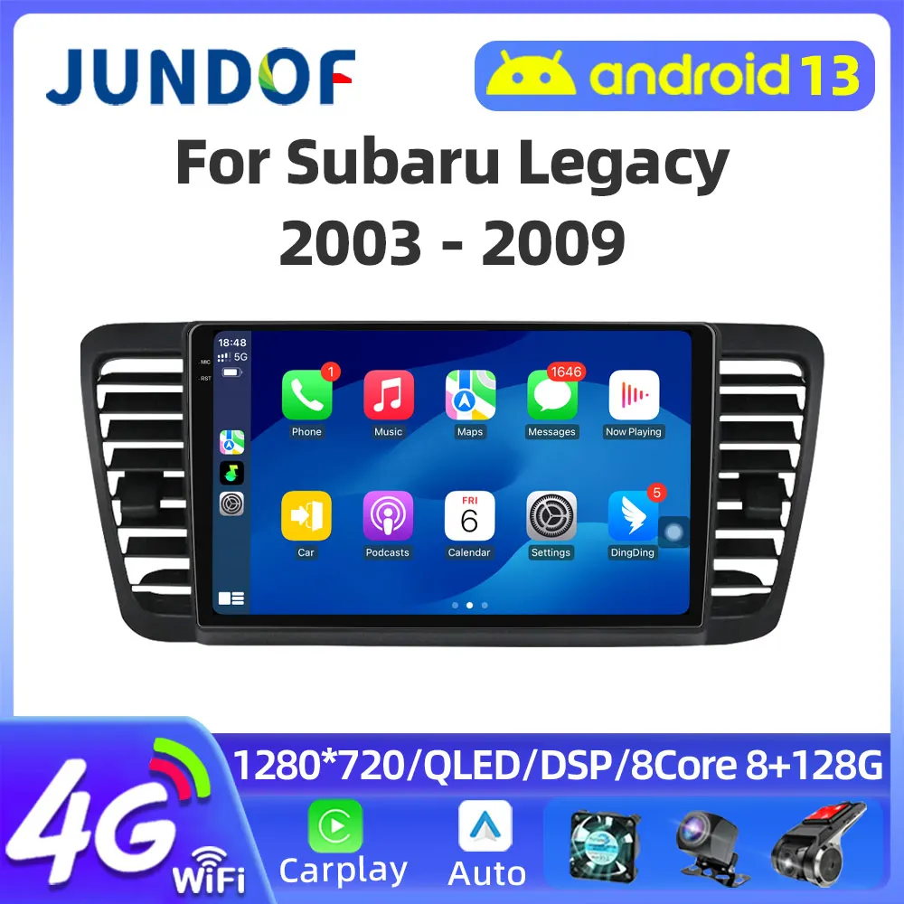 

JUNDOF Android 13 9'' 2Din For Subaru Outback 3 Legacy 4 2003-2009 Car Multimedia Radio Stereo BT Carplay Auto WiFi GPS Features