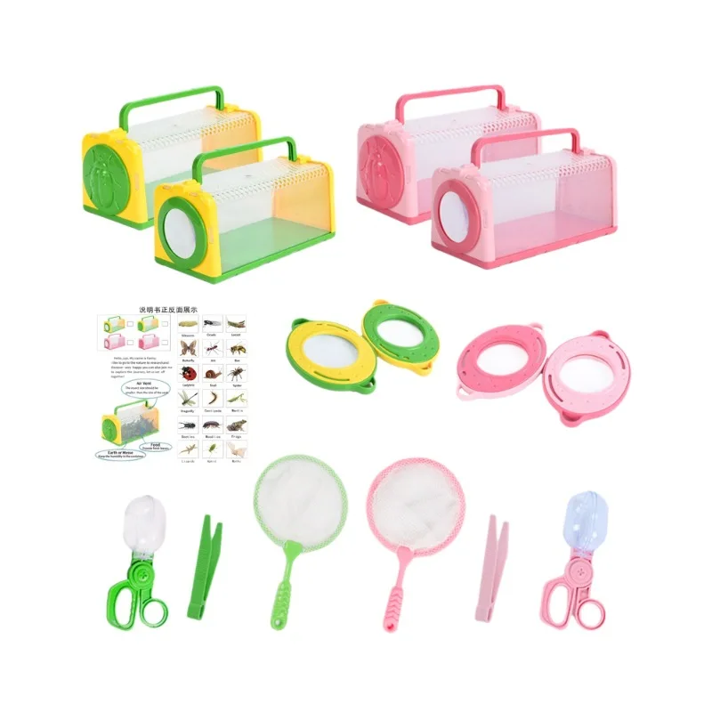 Cage d'observation des insectes en plein air pour enfants, piège à insectes papillon, jouet multifonctionnel d'alimentation des insectes pour enfants