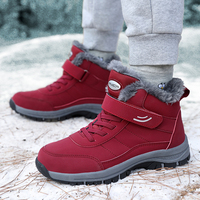 Old Men's Autumn And Winter High Top Plus Velvet Thickened Cotton Shoes Sports Non-Slip Walking Shoes Mother Snow Boots Couple