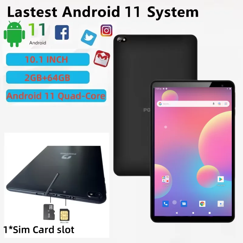 

T2050B 3G/ 4G Call Tablets 10.1 INCH Android 11 Type-C 2GB RAM 64GB ROM Quad-Core 1280 x 800 IPS Pixels 6000mAh Dual Cameras