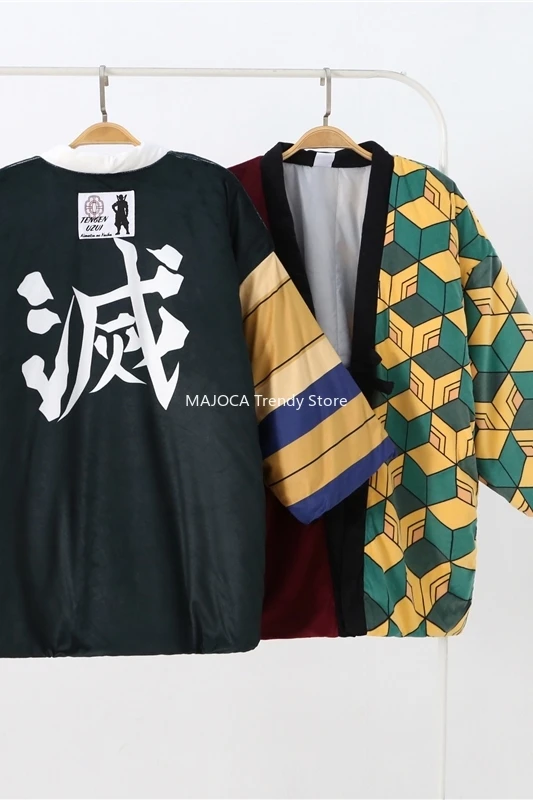 Hanten Coats Kimono Winter Haori for Women Men Jackets Cartoon Anime Kimetsu No Yaiba Yukata Homewear Pajamas Japanese Clothes