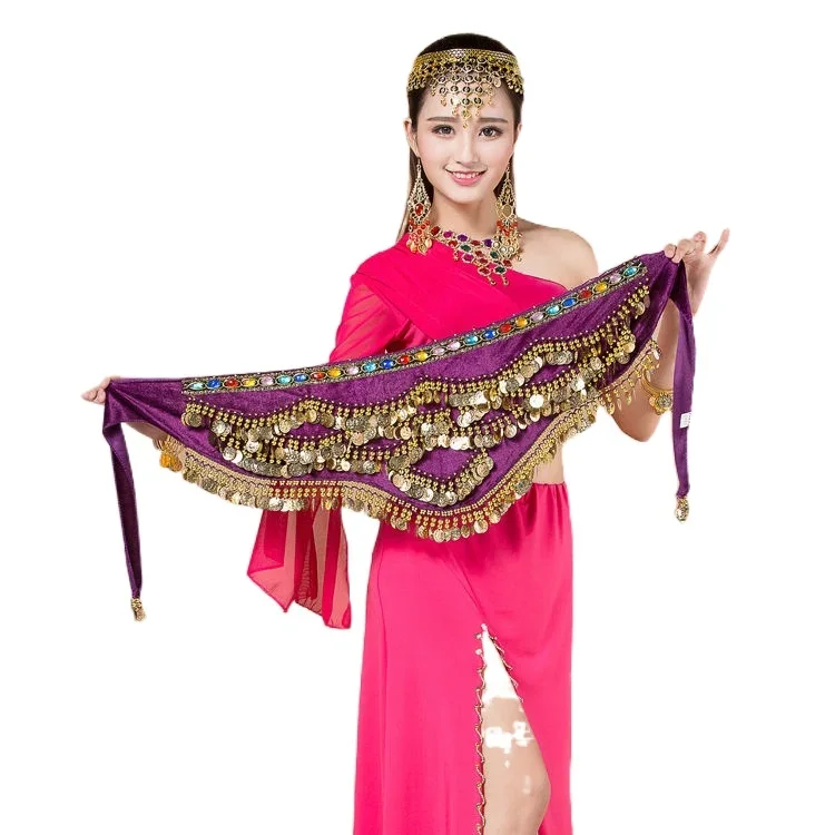 Belly Dance waist chain Hip Scarf New Indian dance performance waist scarf beginner belt overweight super loud extended waist