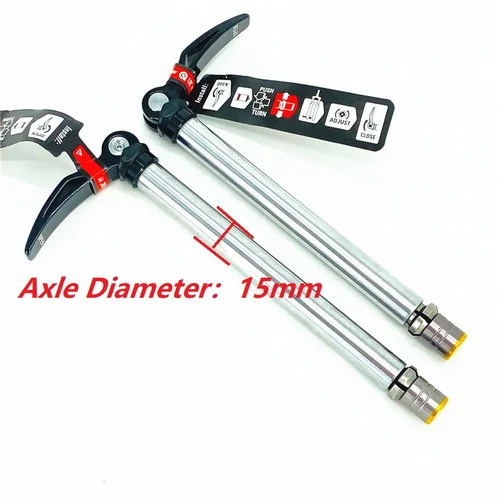 Imagen 2 del producto Palanca de liberación rápida para bicicleta SR SUNTOUR Q-LOC2 Original, eje pasante de 15mm x 100mm, 15mm x 110mm, bujes de rueda delantera de bicicleta, eje pasante