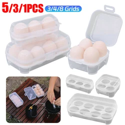 1/3/5 pcs Fridge Egg Organization Storage Holder Camping Food Containers Box 3/4/8 Grids Portable Kitchen Eggs Box Accessories