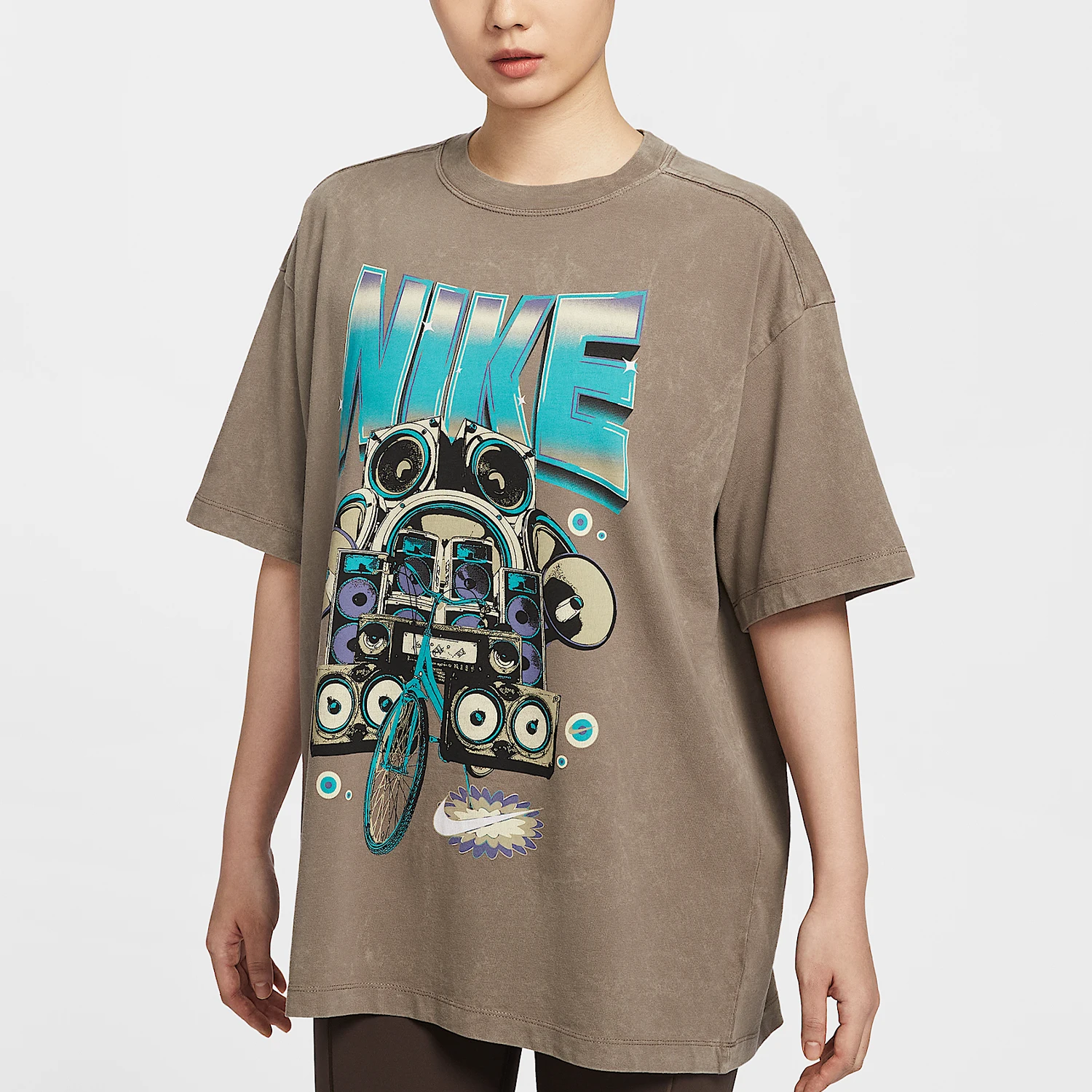 

Nike genuine Women's Summer Loose Round Neck Trendy Short Sleeve T-shirt HF9692-214